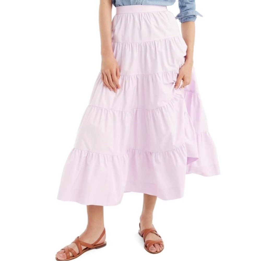 J. Crew Soft Periwinkle Tiered A-Line Skirt
